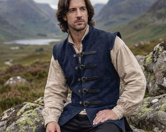 Brunel Leather Jerkin - Blue