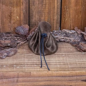 Porta monete dell'avventuriero: accessorio marrone senza pelle per LARP fantasy medievale, cosplay e fiera rinascimentale