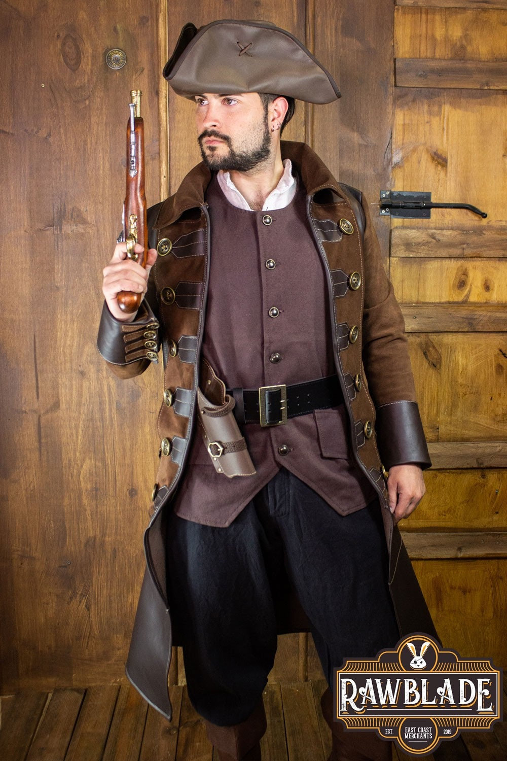 Jack Rackham Medieval Fantasy Coat: LARP, Cosplay, Ren Faire, Pirate Costume, D&D Ranger Outfit