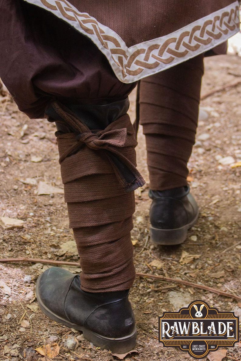 Cotton Medieval Winingas: Nuada Leg Wraps for LARP, Ren Faire - Etsy
