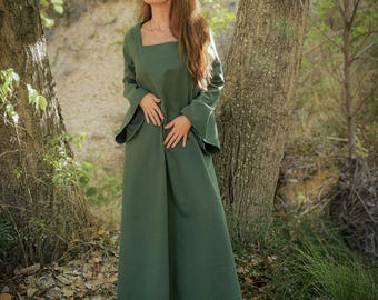 Mittelalterliches Langarm Kleid Daria • Renaissance Fantasy Kostüm • LARP Cosplay Outfit • Piratin Steampunk Basic Kleid für Damen