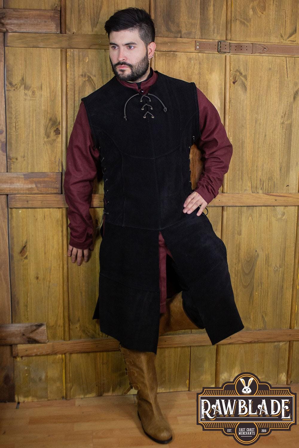 Fantasy Medieval LARP John Tabard: Splitleather Costume for Ren Faire, Cosplay, Dungeons & Dragons