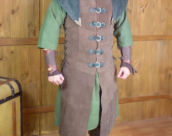 Karanthir Leather Jerkin Fantasy Medieval: LARP Cosplay Costume Vest for Renaissance Faire, Druid, Ranger Armor