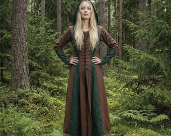 Túnica de Algodón Arylith para Arquera Medieval Fantástica - LARP, Cosplay, Ren Faire, Druidisa, Traje de Explorador