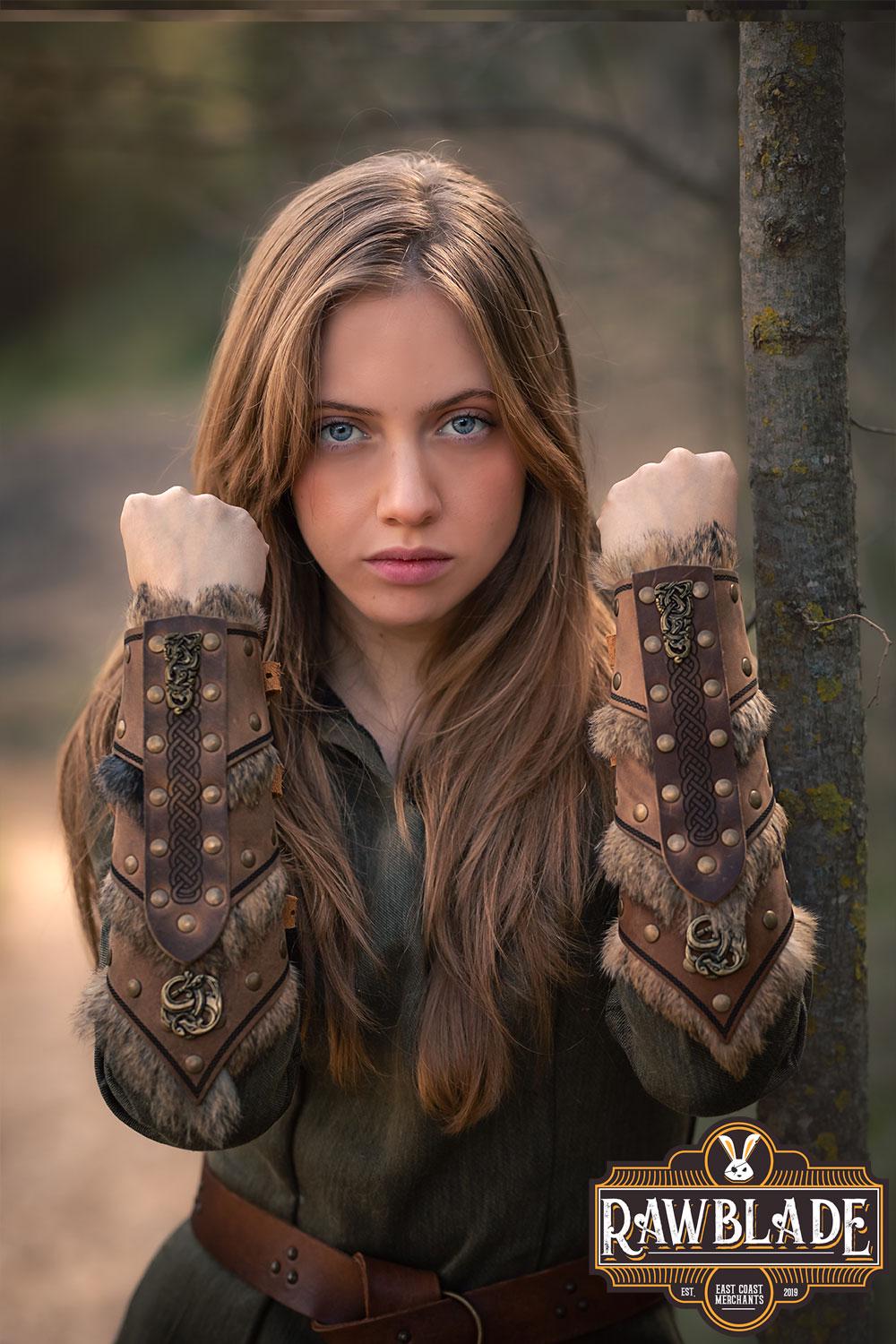 Heimdall Bracers: Fantasy Medieval LARP Armor for Cosplay, Renaissance Faires & Viking Roleplay