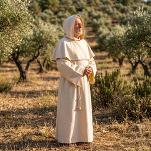 Chartreux Monk Habit: Medieval Fantasy Costume, LARP, Cosplay, Renaissance Faire & Roleplaying
