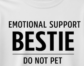 T-shirt Bestie soutien émotionnel - T-shirt drôle avec texte sarcastique - T-shirt mème minimaliste