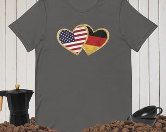 T-shirt drapeau de l'Allemagne des États-Unis pour femmes