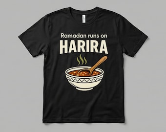 Le ramadan s'exécute sur une chemise Harira - T-shirt drôle de Ramadan - T-shirt Iftar marocain - Cadeau pour famille musulmane