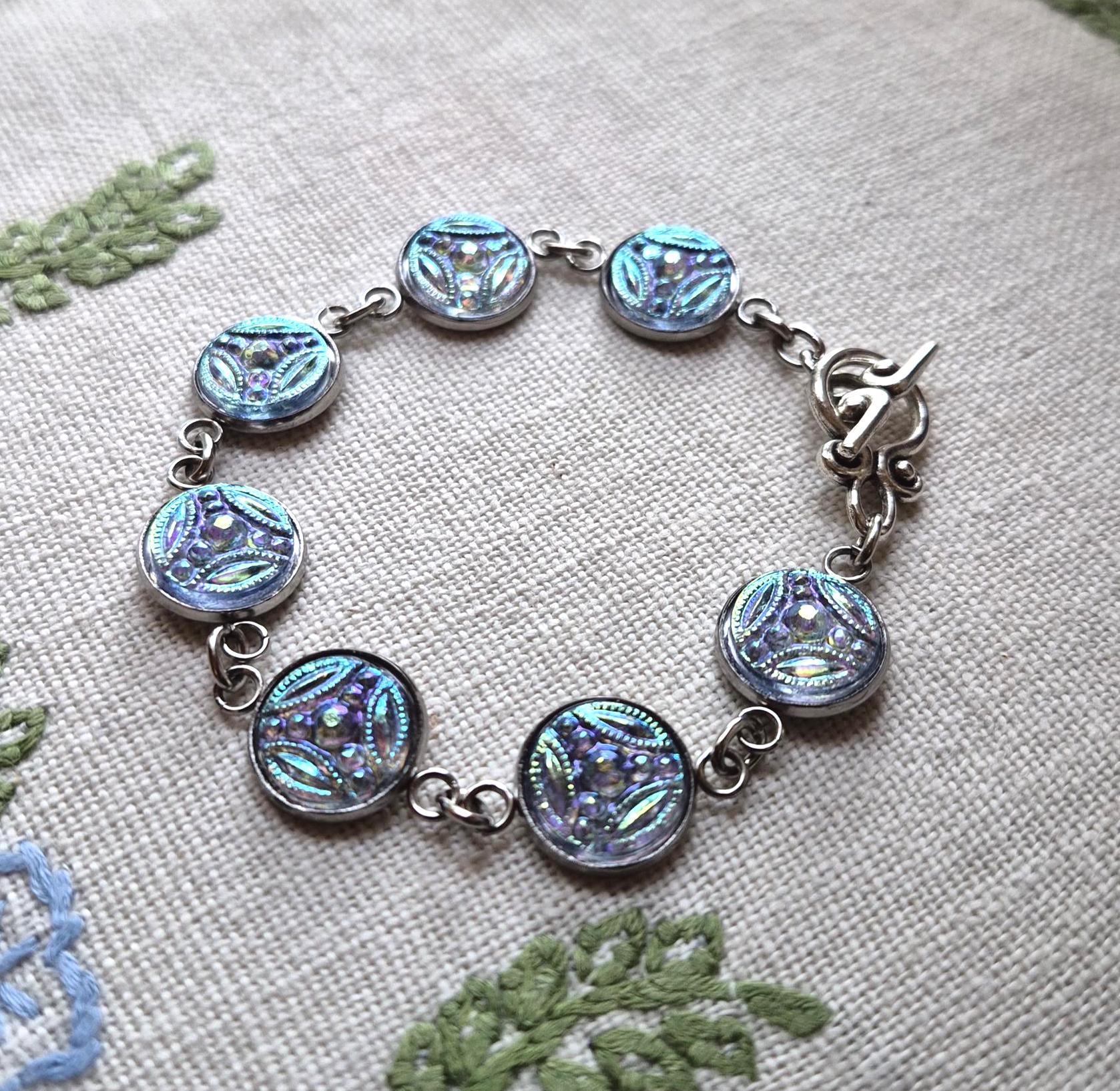 Vintage Czech Glass Bracelet - Etsy