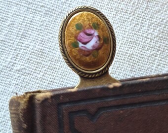Bookmark- Vintage Guilloche Enamel Rose Cameo