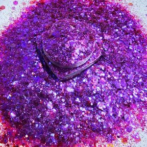 Violet Voltage Translucent Purple Color Shift Glitter, Purple Chunky Hex Glitter Mix, Deeply Vibrant Purple Glitter