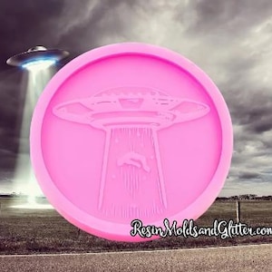 Extraterrestrial Alien Spaceship silicone mold, Outer Space Alien abduction mold, Galactic UFO Alien keychain mold, resin molds