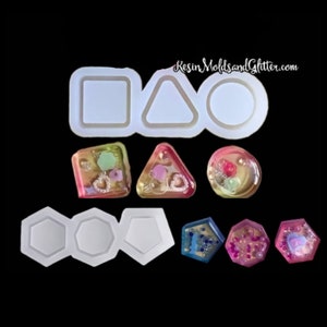 3 cavity Shaker Mold, Small shapes shaker silicone mold, resin shaker mold, keychain shaker molds, small shapes shaker silicone mold