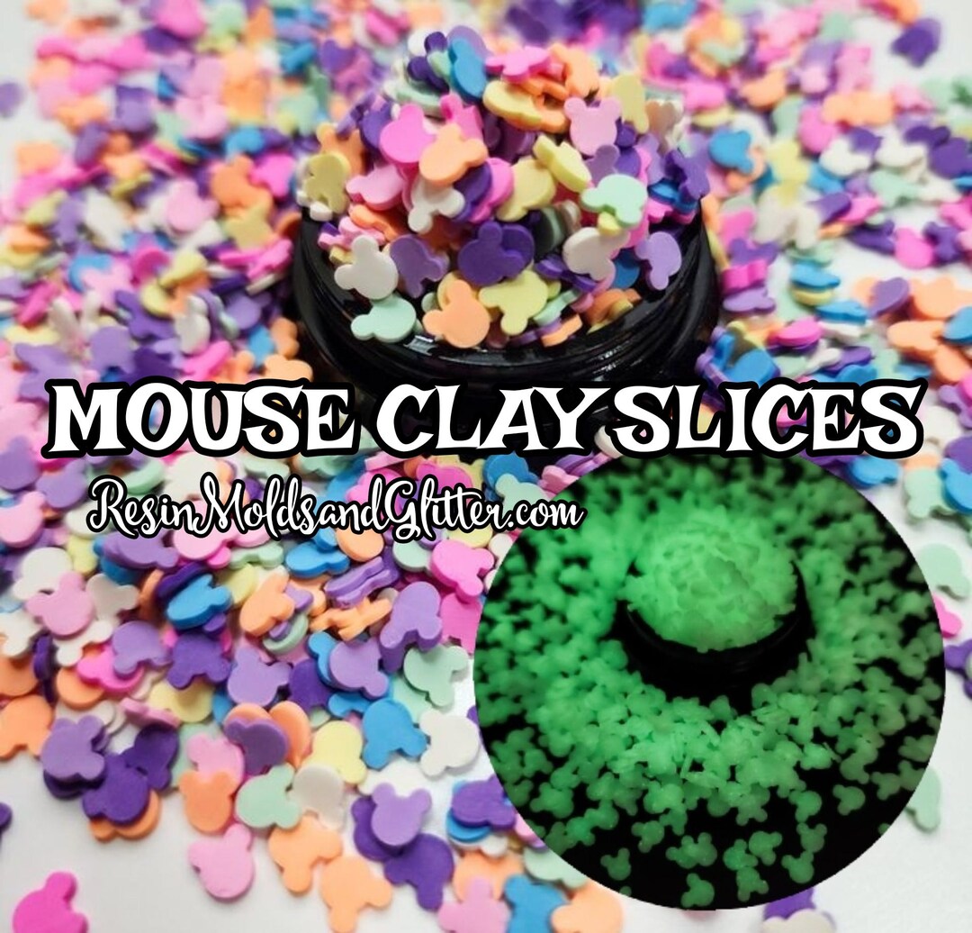 Mouse Head Fimo Clay Slices, Clay Pieces for Resin, Diy Jewelry, Slime ...