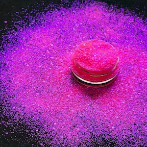 Pretty in Pink coarse Hex Glitter, Hot Pink Glitter with Blue Iridescence for Resin tumblers and nail art, craft glitter