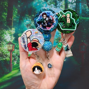 Fan Art Hand Made Custom Badge Reels for Nurses, Anime Badge Reels, Anime badge holder, anime id card holder, anime badge and marker holder