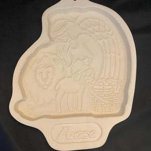 VTG Longaberger Pottery Angel Series &#39;Peace&#39; Cookie Mold