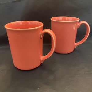 PAIR Corning Ware Coral Colored Coffee Cups