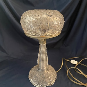 VTG Cut Crystal Mushroom Dome Table Lamp