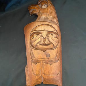 VTG Hand Carved First Nations Eagle Plaque