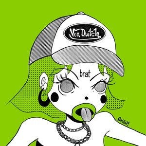 brat - Downloadable Print & Colouring Page, Trendy Art, Anime, Charli XCX