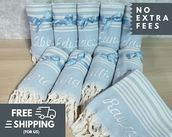 Personalized Turkish Towel, Embroidered Cotton Beach or Bath Towel, Bridesmaid Gift, Bachelorette Party Favor