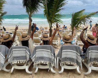 Toalla personalizada, regalo para el Día de la Madre, regalo para damas de honor, toalla de baño de algodón bordada, recuerdo para despedida de soltera, recuerdos de viaje y boda.