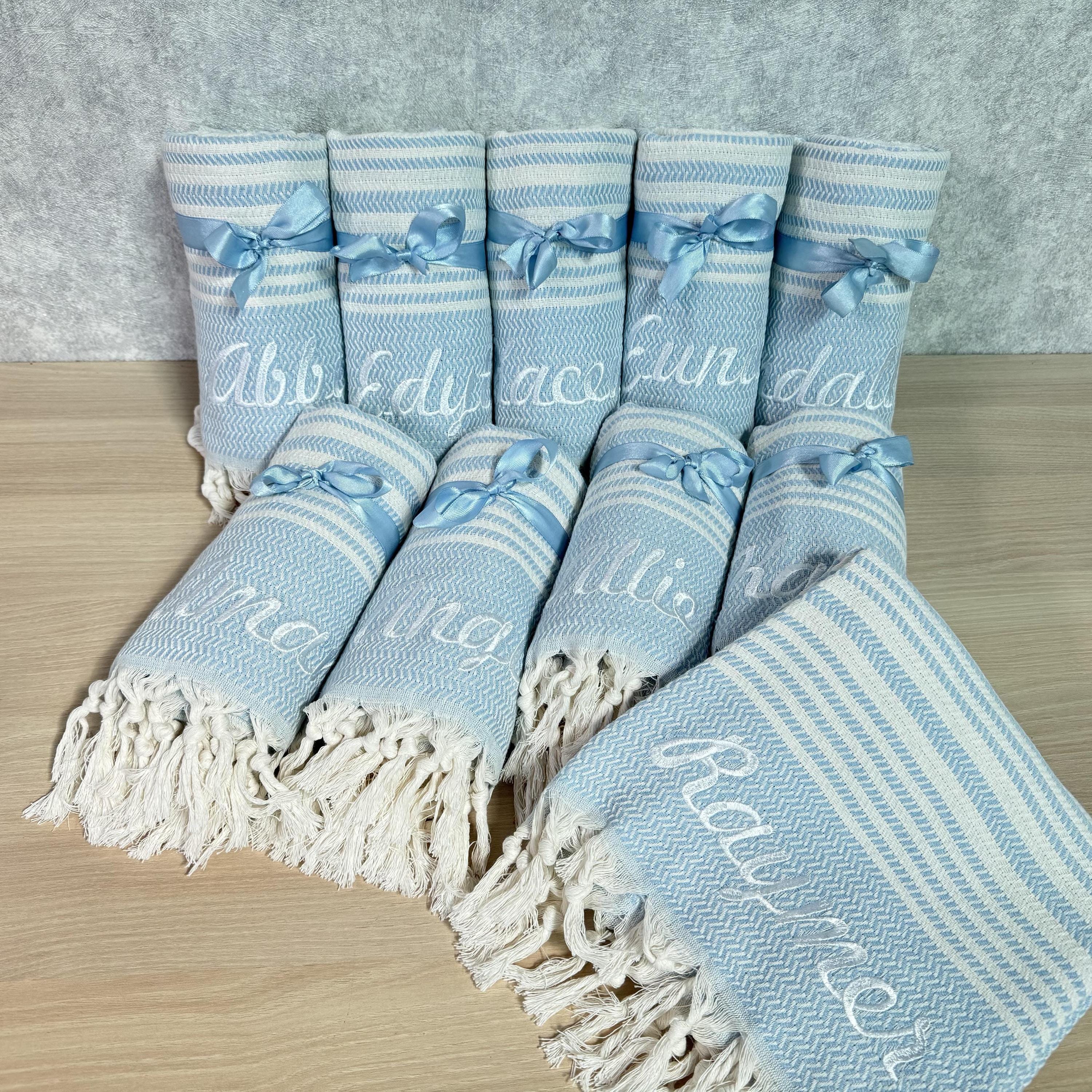Personalized Towel, Turkish Beach Towel, Bachelorette Gifts, Embroidered Cotton Bath Towel, Bachelorette Party Favor, Travel & Wedding Favor