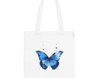 Borsa tote organica estetica con farfalla blu: regalo perfetto per te e i tuoi amici