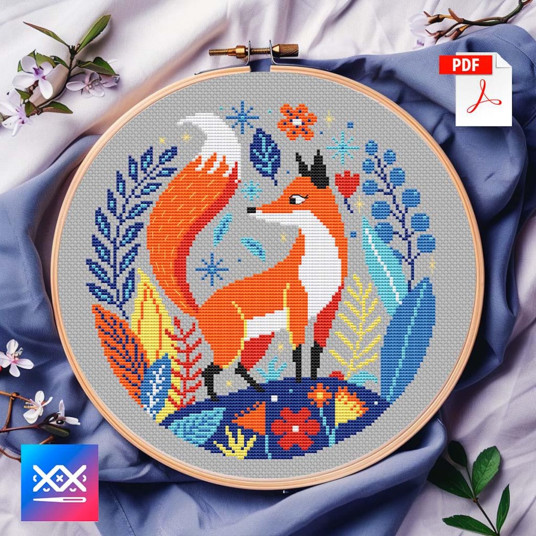 Cute Fox Ornament Cross Stitch Pattern PDF Digital Download ...