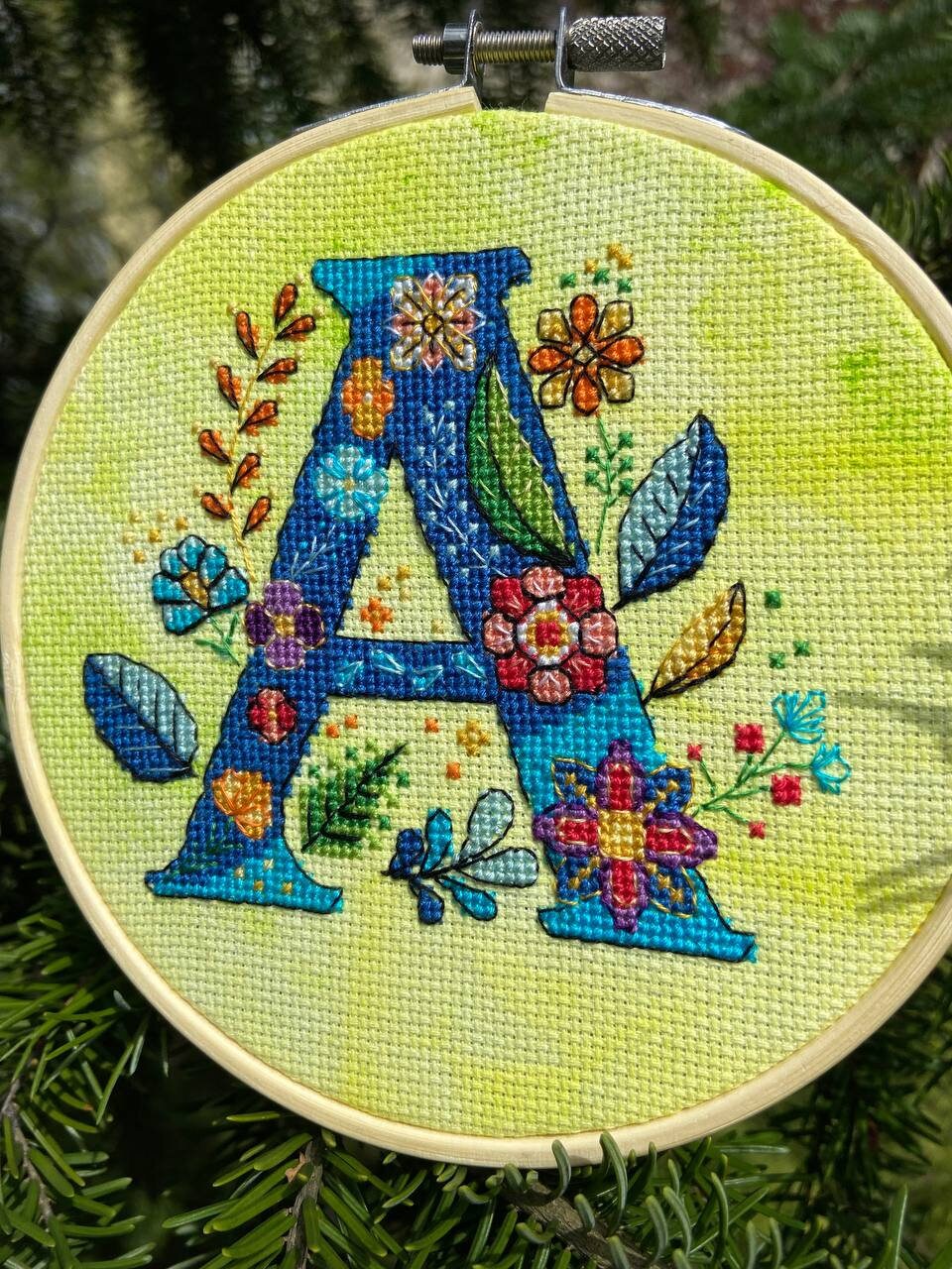 Alphabet Cross Stitch Pattern Instant PDF Download Letter A Monogram ...