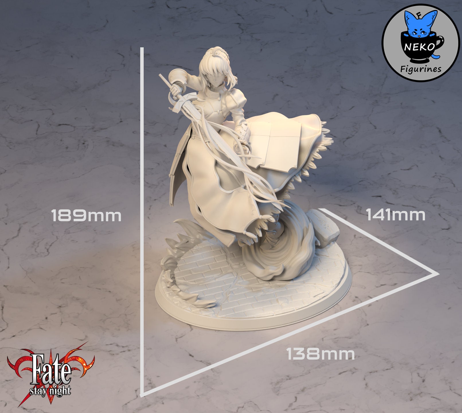 Saber Fate/stay Night STL Model for Resin Figure 3D Printing - Etsy
