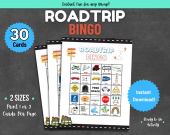 Roadtrip Bingo Printable Game | Fun Travel-Themed Activity | Perfect for Family Road Trips | Travel Bingo Game | Instant Digital Download