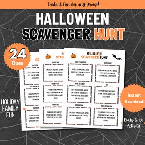 Juego de búsqueda del tesoro de Halloween para niños y familias / Juegos de Halloween imprimibles Descarga digital / Juegos de fiesta navideña para niños y adultos