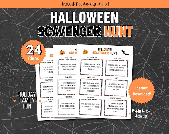 Halloween Scavenger Hunt Game for Kids and Families | Printable ...