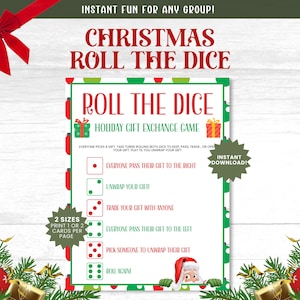Roll the Dice Christmas Dice Game Gift Exchange | Christmas Pass the Gift Game Xmas Gift Exchange Gift Swap Game for Party White Elephant