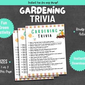 Gardening Trivia Game Printable | Fun Garden-Themed Quiz | Perfect for Garden Lovers | Instant Digital Download | Nature Trivia Game