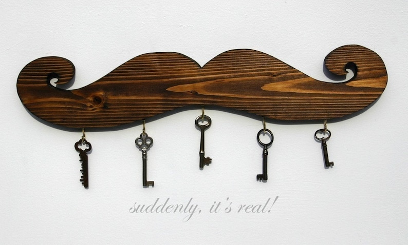 brown mustache key hook image 2