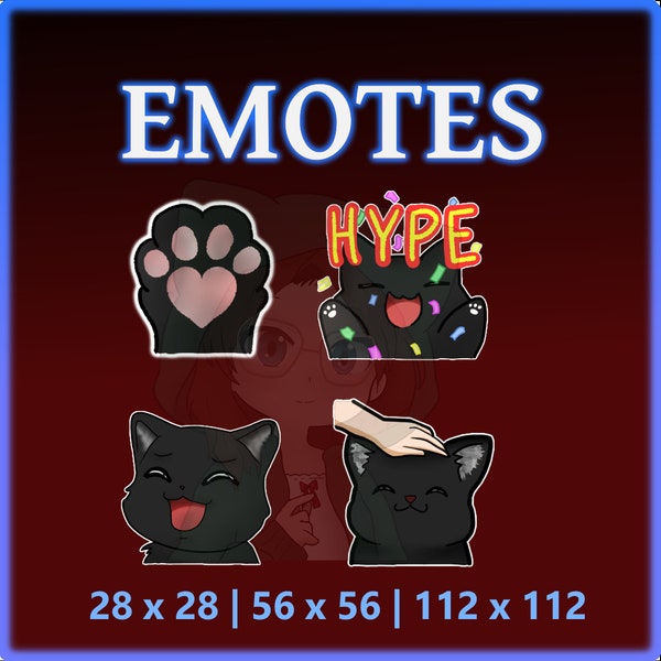 Black Cat Emote Twitch - Pet - Love - Hype - LOL