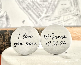 Gift for Groom on Wedding day Personalized Cufflinks for groom from bride Engraved Cuff links gift from wife custom wedding cufflinks