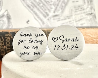 Custom Cufflinks Step Father of the Bride Cufflinks for Step Dad on Wedding Day Personalized Cufflinks Engraved Gift from Daughter