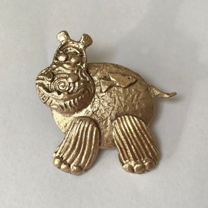 Happy Hippo Bronze Pendant, Hand Crafted, One of a Kind