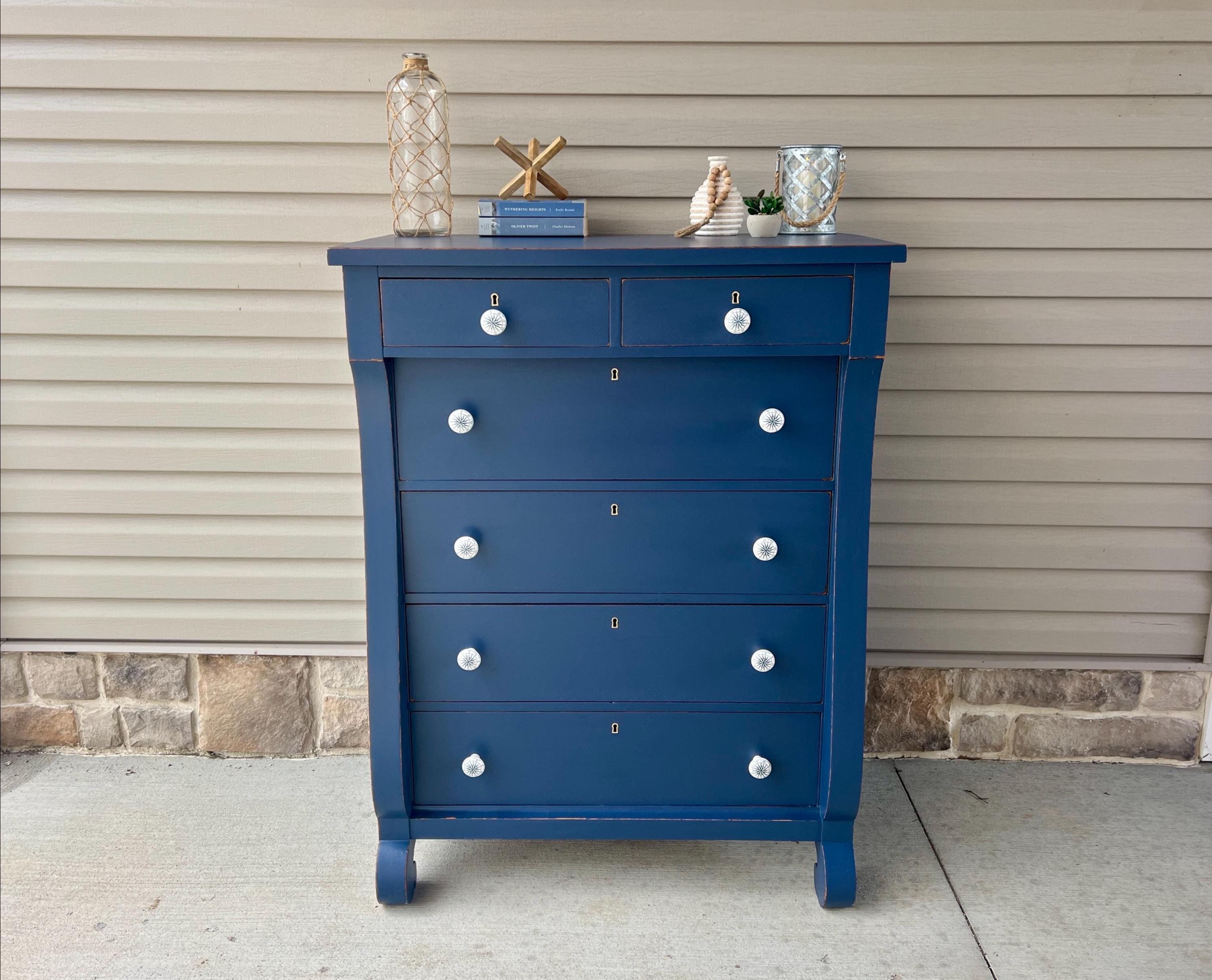 Tall Navy Blue Dresser - Etsy