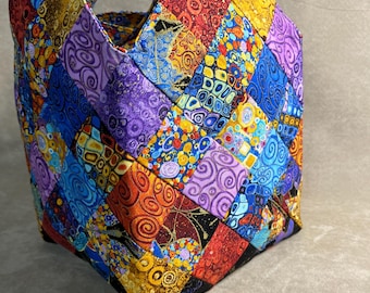 Handmade Quilted Tote Bag | Reversible Cotton Market Bag