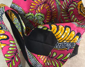 African Print Cotton Tote Bag | Handmade Reversible Market Tote