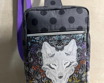 Gray Wolf Sling Bag | Tula Pink 'Grayworks' Designer Fabric