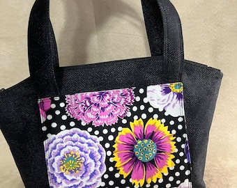Santorini Purse with Top Handles | Zippered Purse | Handmade Locally
