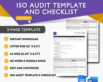 ISO Audit ISO 45001 Audit Internal Audit Checklist Quality Assurance ISO Safety Standards Management Systems Audit Readiness Checklist