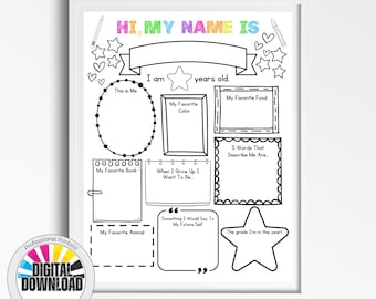 All About Me Get to Know Me Back to School Printable Student All About Me Poster About Me Template My Favorite Things